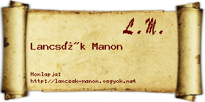 Lancsák Manon névjegykártya